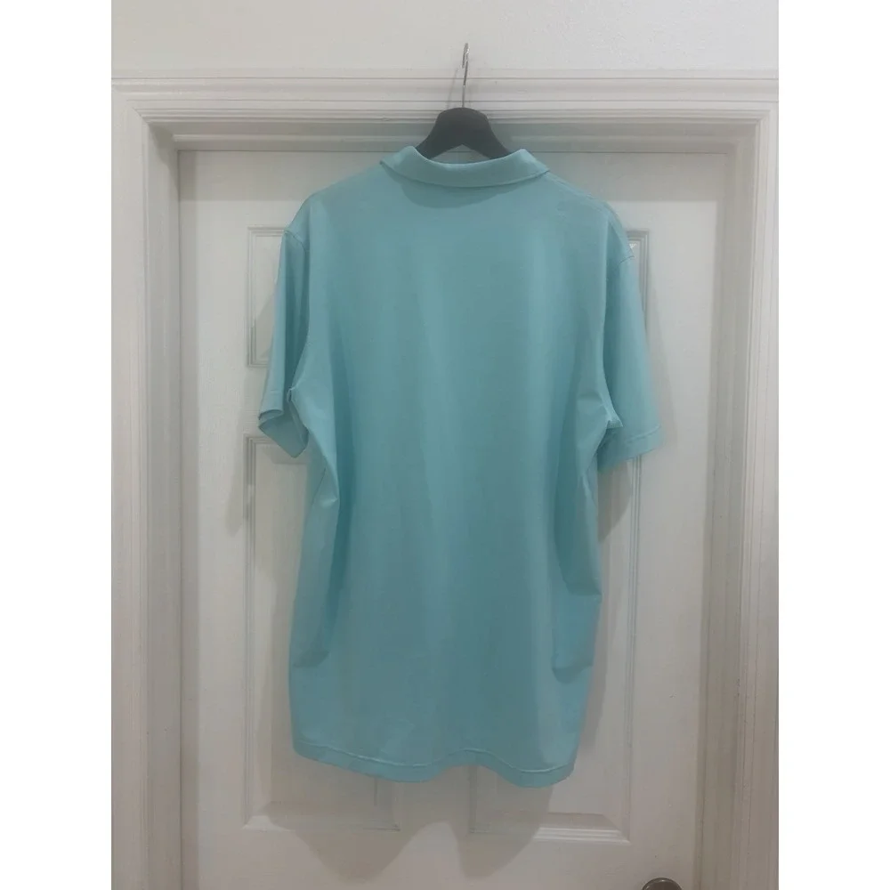Peter Millar Summer Comfort Polo Shirt Men's Large Aqua Blue Performance